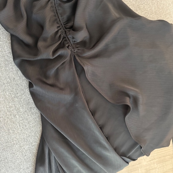 Free People Nothing Better Ruched Midi Slip Dress  XL Black New - Picture 7 of 15